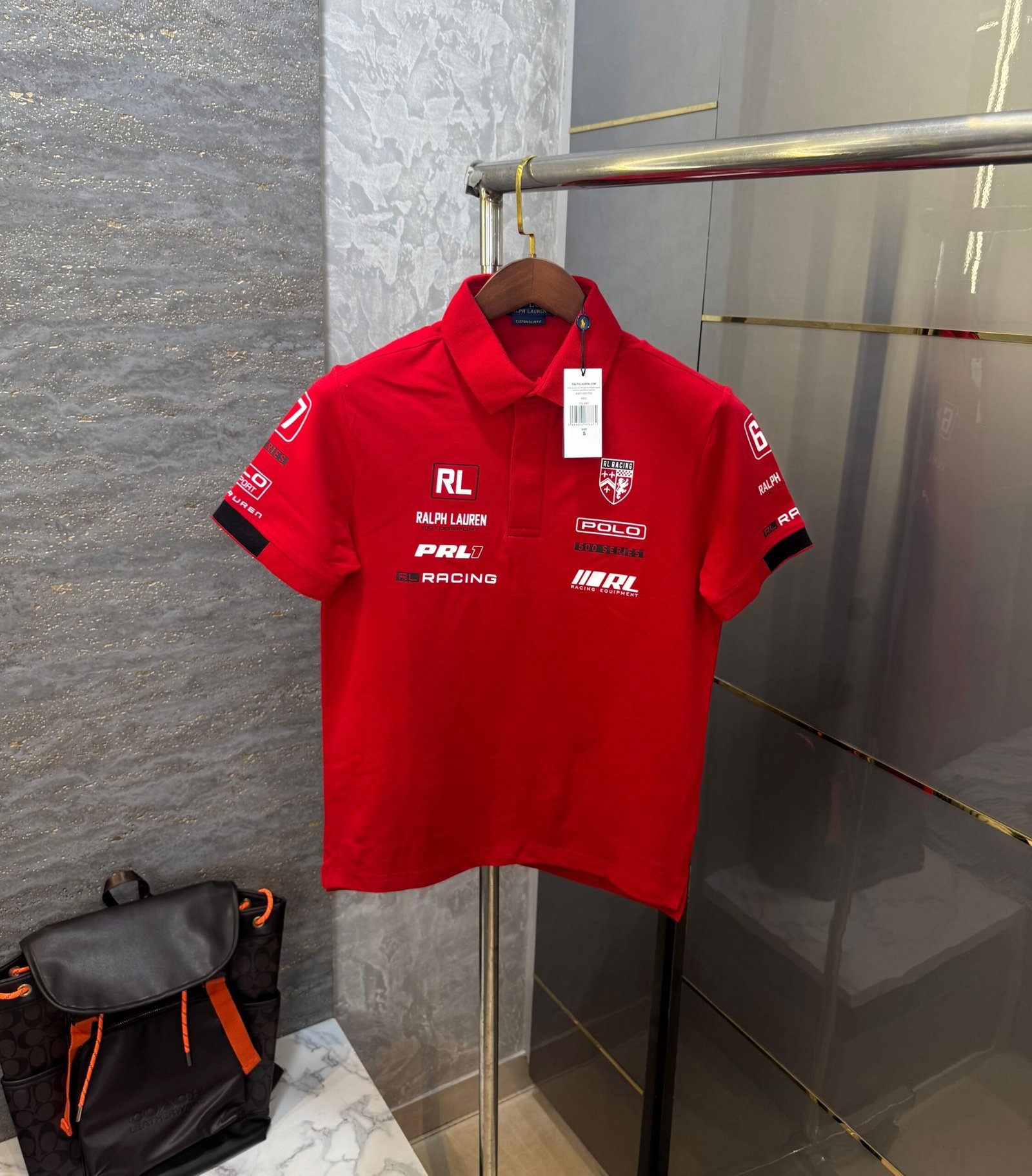 Porsche Slim Fit Stretch Polo Red T-Shirt