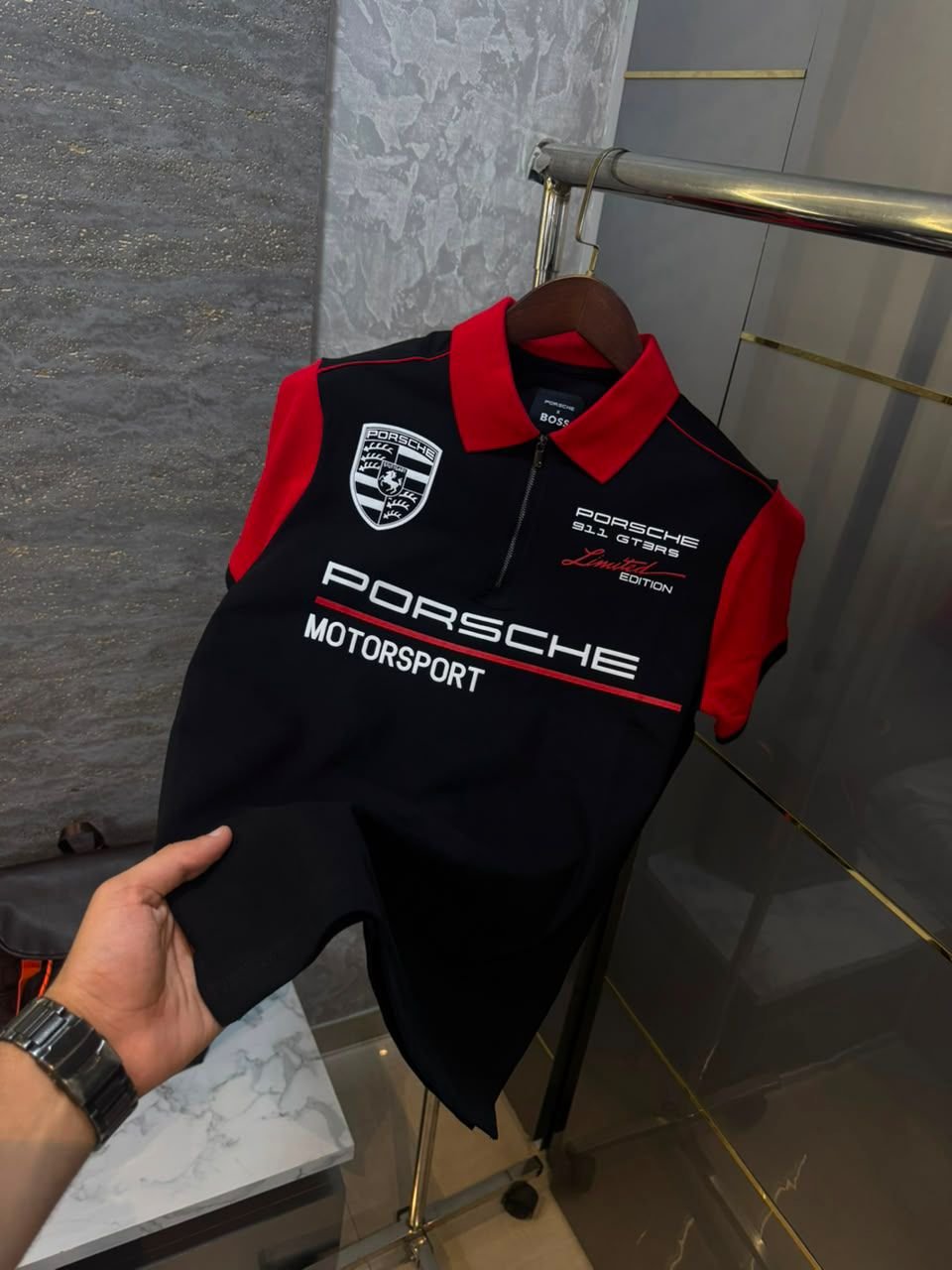 Porsche Slim Fit Stretch Polo T-Shirt