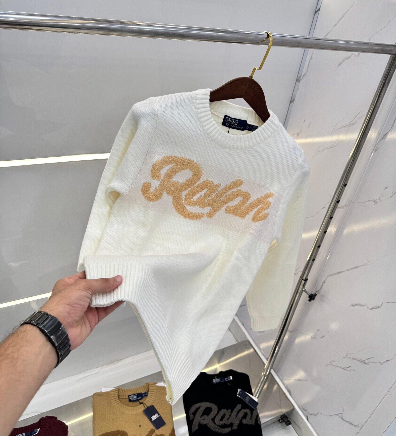 Polo Ralph Lauren Linen Blend Sweater Deckwash White