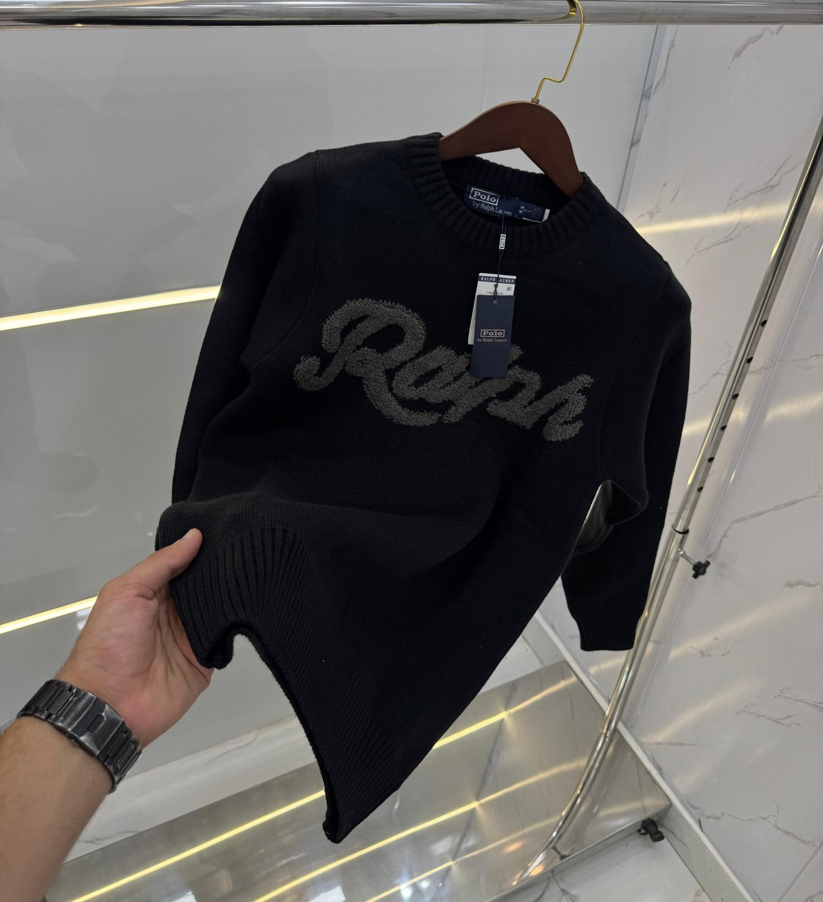Polo Ralph Lauren Linen Blend Sweater Deckwash Black