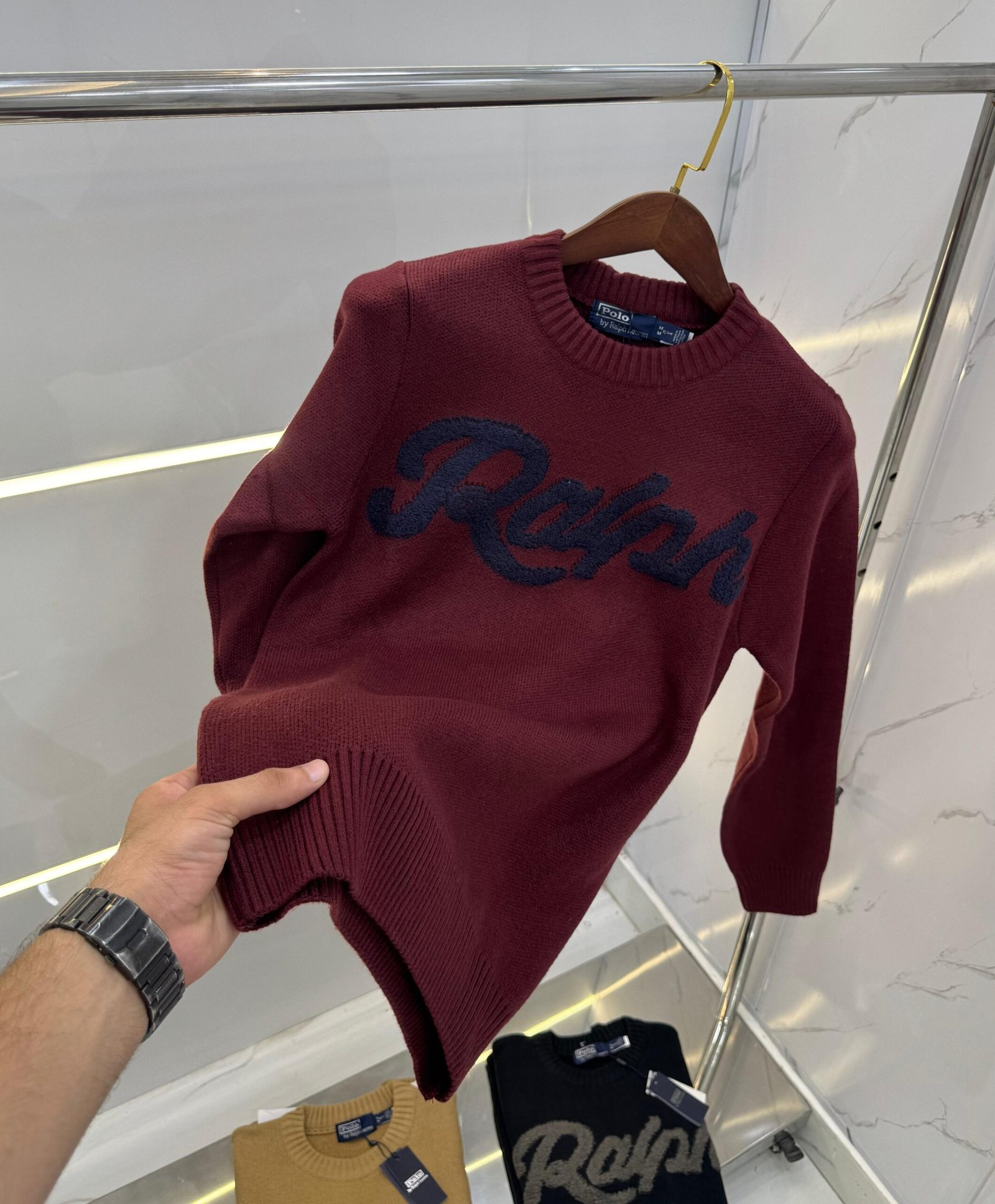 Polo Ralph Lauren Linen Blend Sweater Deckwash maroon