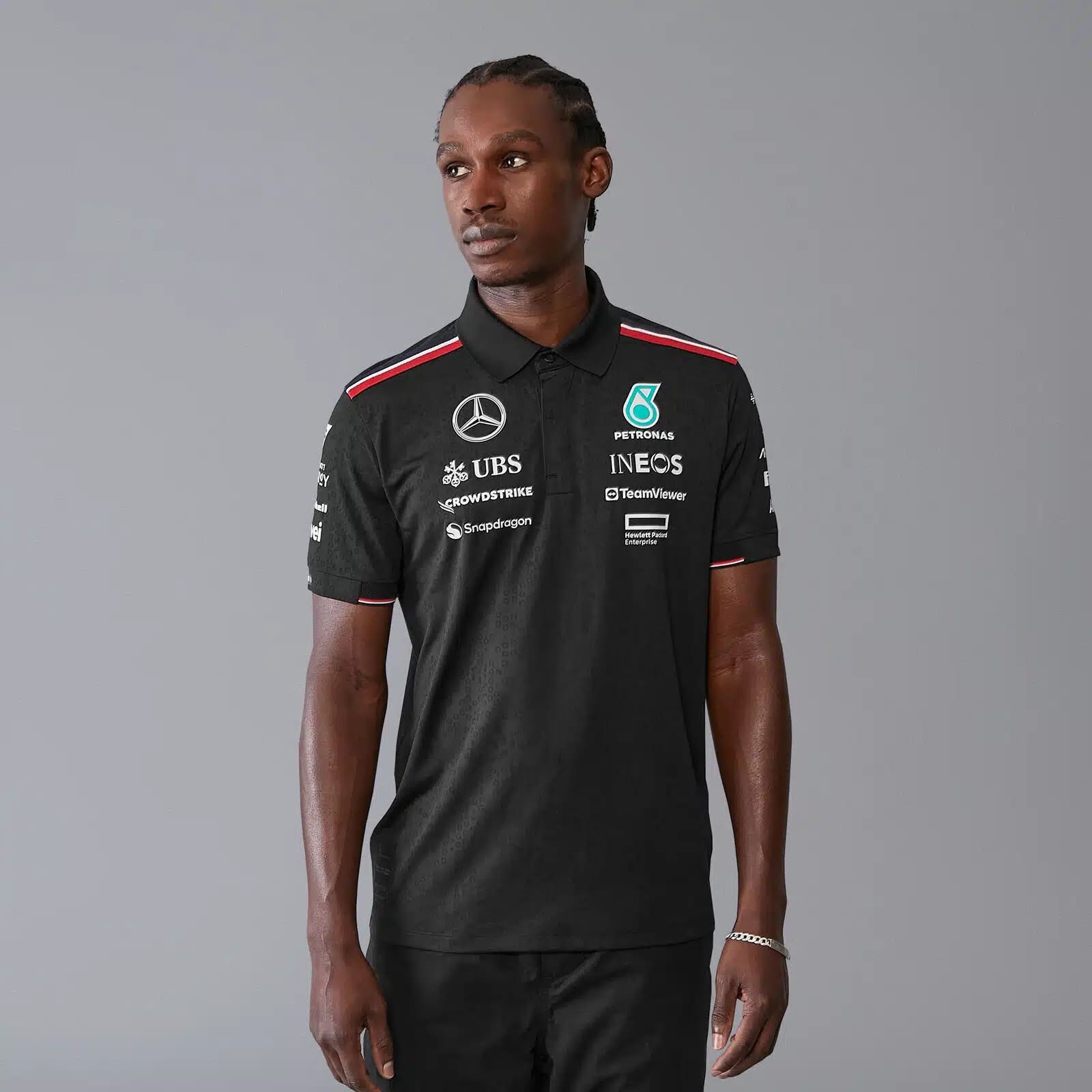 Mercedes AMG Petronas Men's F1 Team Polo Shirt 2024 black